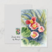 Remerciements Carte de note avec l'image des pavots (Devant / Derrière)