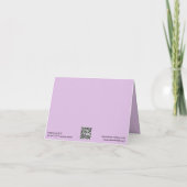 Remerciements Carte de note avec motif violet (Dos)