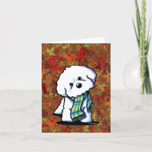 Remerciements Carte de note Bichon Frise KiniArt automne