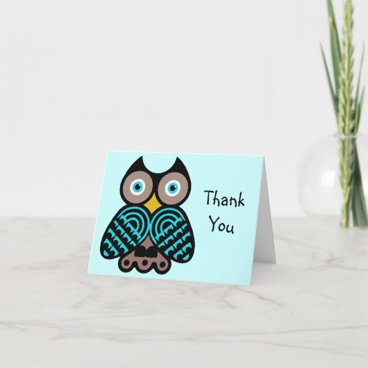 Remerciements Carte de note Big Owl Thank You (Devant)