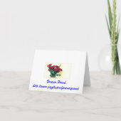 Remerciements Carte de note blanche de réflexions de fleurs de (Dos)