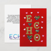 Remerciements Carte de note d'amour ECHO (Devant / Derrière)