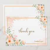 Remerciements Carte de note d'aquarelle florale (Devant / Derrière)