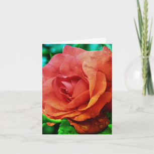 Remerciements Carte de note d'art Abstraite Rose rouge