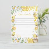 Remerciements Carte de note de capsule temporelle florale Bumble (Debout devant)