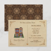 Remerciements Carte de note de changement d'adresse vintage (Devant / Derrière)
