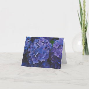 Remerciements Carte de note de crépuscule d'hortensia indigo