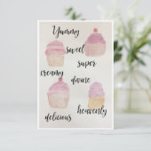 Remerciements Carte de note de CUPCAGE EN COULEUR D'EAU (Debout devant)