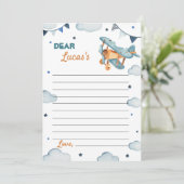 Remerciements Carte de note de la capsule de temps d'avion (Debout devant)