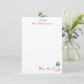 Remerciements Carte de note de l'arbre de Noël (Debout devant)