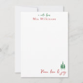 Remerciements Carte de note de l'arbre de Noël (Devant)