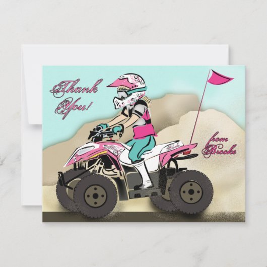 Remerciements Carte de note de l'ATV de Brooke (Devant)