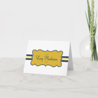 Remerciements Carte de note de Lucy - bleu et or