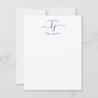 Remerciements Carte de note de nom minimaliste Marine Blanc 2 Mo