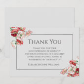 Remerciements Carte de note de remerciement funéraire | Pépites  (Devant / Derrière)