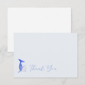 Remerciements Carte de note de sortie Dolphin d'aquarelle (Devant / Derrière)