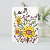 Remerciements Carte de note de tournesol (Debout devant)