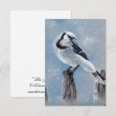 Remerciements Carte de note d'oiseau de jay bleu (Devant / Derrière)