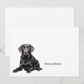 Remerciements Carte de note du retriever Labrador noir (Devant / Derrière)