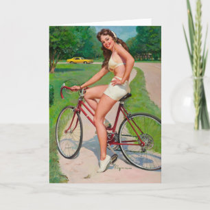 Remerciements Carte de note "Fille à vélo"