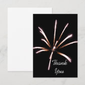 Remerciements Carte de note Fireworks Flat Thank you (Devant / Derrière)