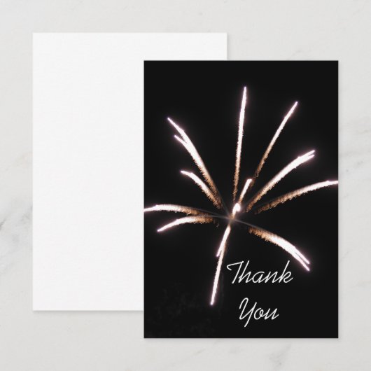 Remerciements Carte de note Fireworks Flat Thank you (Devant / Derrière)