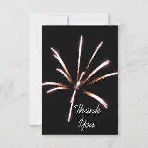Remerciements Carte de note Fireworks Flat Thank you