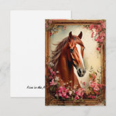 Remerciements Carte de note Fleur sauvage et Cheval (Devant / Derrière)