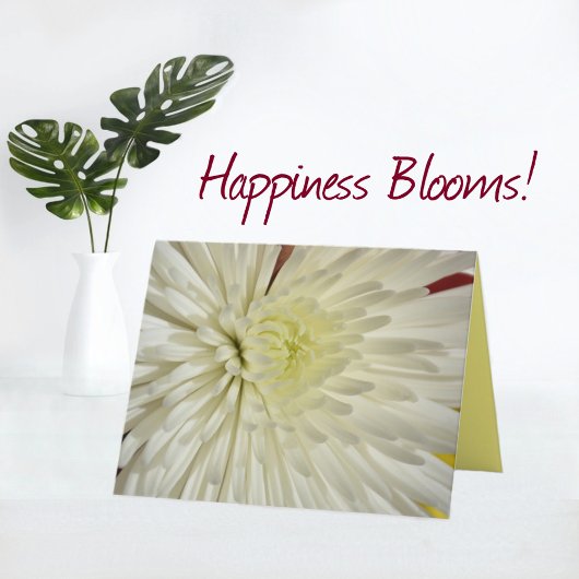 Remerciements Carte de note florale Chrysanthemum blanc
