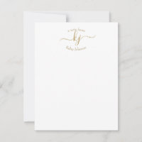 Carte de note initiale minimaliste Gold White 2 Mo