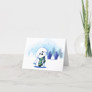 Remerciements Carte de note KiniArt Winter Bichon Frise