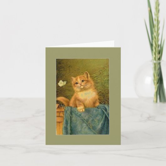Remerciements Carte de note Kitten et Butterfly (Devant)