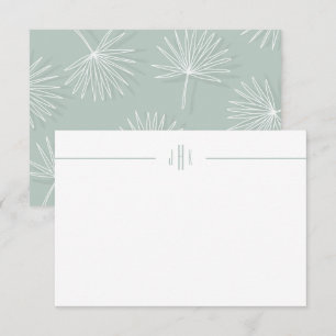 Remerciements Carte de note Monogramme minimale pour feuille de