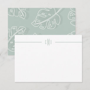 Remerciements Carte de note Monogramme minimale pour feuille Mon