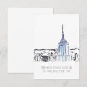 Remerciements Carte de note New York Empire State Building (Devant / Derrière)