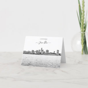Remerciements Carte de note personnalisée Cleveland Skyline