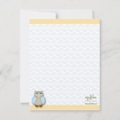 Remerciements Carte de note Petit Hibou (Dos)