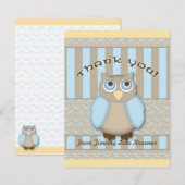 Remerciements Carte de note Petit Hibou (Devant / Derrière)
