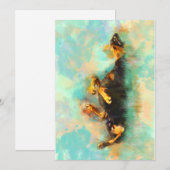 Remerciements Carte de note - Pinscher Doberman Rolling (Devant / Derrière)