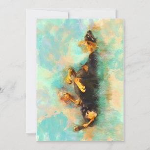 Remerciements Carte de note - Pinscher Doberman Rolling