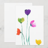 Remerciements Carte de note plat couleur aquarelle (Devant / Derrière)