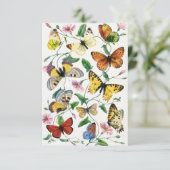 Remerciements Carte de note plat illustrée vintage Papillon (Debout devant)