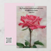 Remerciements Carte de note plat Rose Blessing Faith (Devant / Derrière)