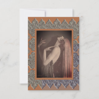 Remerciements Carte de note plate avec danseuse vintage