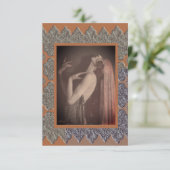 Remerciements Carte de note plate avec danseuse vintage (Debout devant)