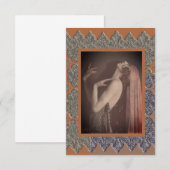 Remerciements Carte de note plate avec danseuse vintage (Devant / Derrière)