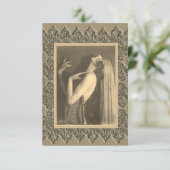 Remerciements Carte de note plate avec danseuse vintage (Debout devant)