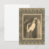 Remerciements Carte de note plate avec danseuse vintage (Devant / Derrière)