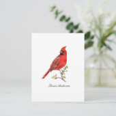 Remerciements Carte de note plate Cardinal (Debout devant)