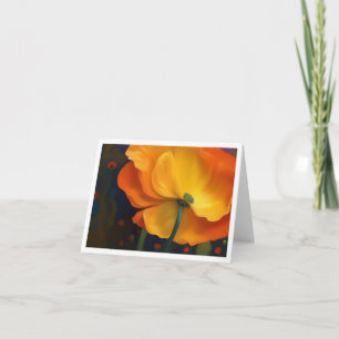 Remerciements Carte de note pliée Rêves de pavot
